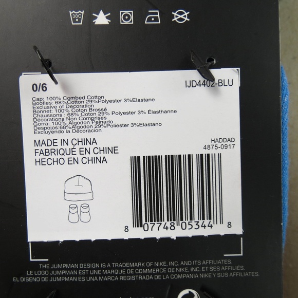 Nike Jumpman Infant Baby Hat And Booties 0 To 6 Mo - Picture 6 of 6